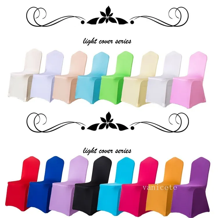 Universal Blancs Spandexs Chaise de fête de mariage Cover White Spandex Lycra Chaises de chaises pour les textiles de la maison ZC614