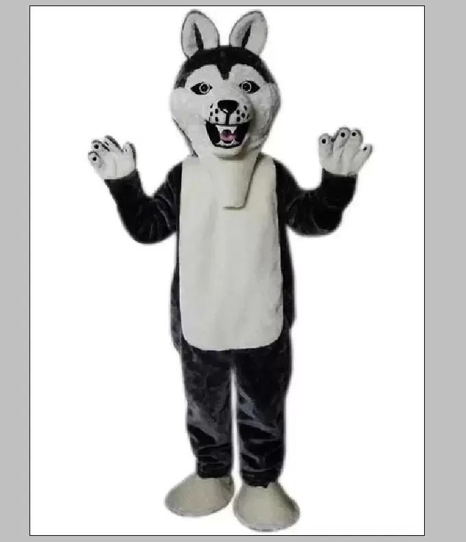 Cartoon jurk outfits zwart dier wolf-hond mascotte kostuum halloween kerstfeestje jurk festival kleding carnaval unisex volwassenen outfit