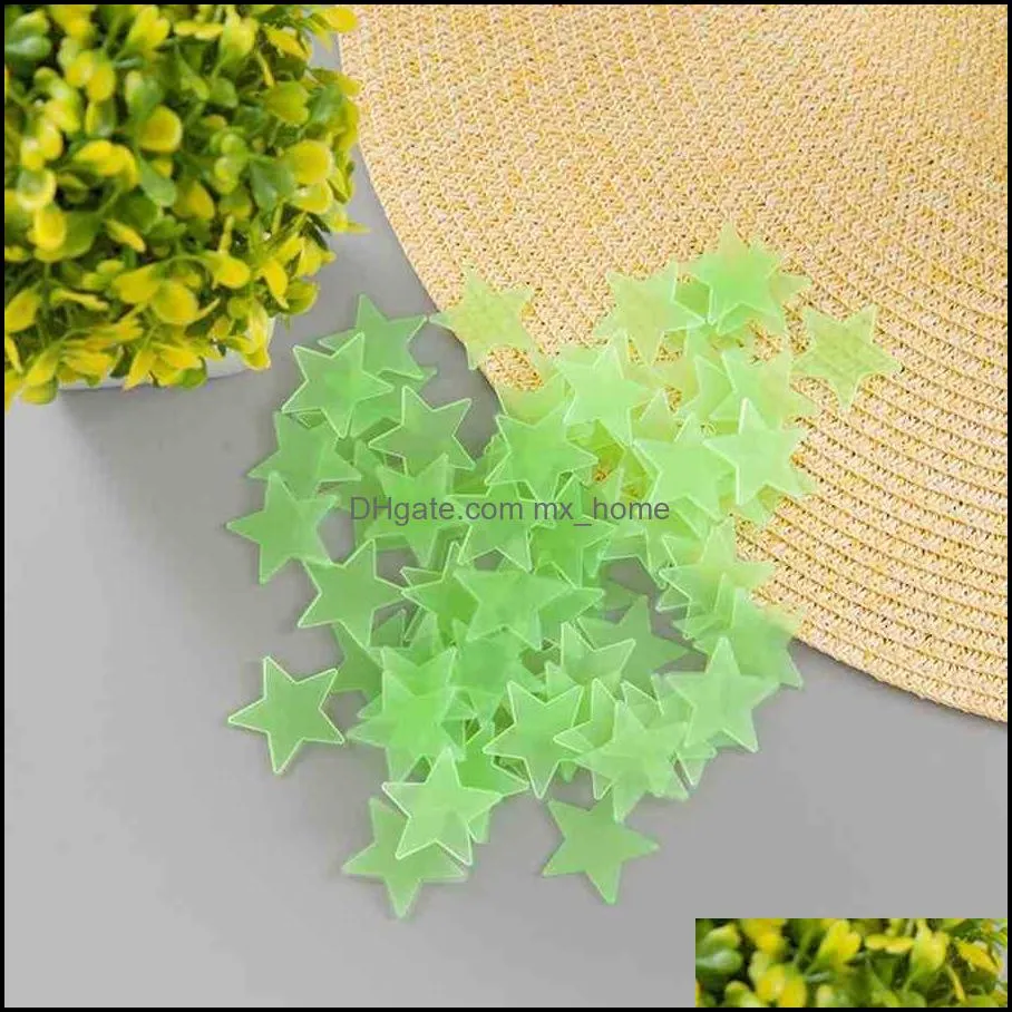 Wall Star Stickers Creative Stereo Plastic Luminous Fluorescent Paster Glowing In The Dark Decals Home Decor TTA2114-2 GZIU