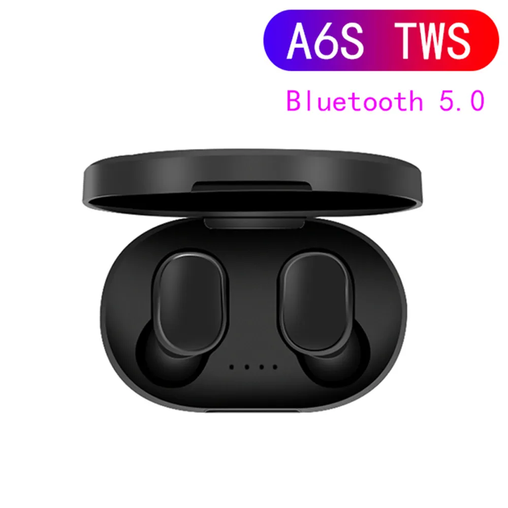 A6S TWS Bluetooth 5.0 Auricular Cancelación de ruido Auriculares Fone con  micrófono manos libres para Xiaomi Redmi Airdots Auriculares inalámbricos