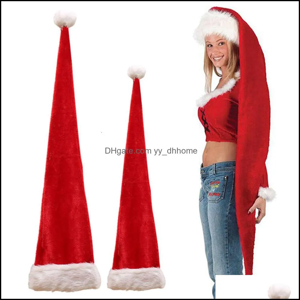 Bérets Chapeaux Casquettes Chapeaux, Foulards Gants Mode Aessories Adt Enfants Long Chapeau De Noël Pour Pluche Santa Cap Année Fête Décoration Drop De