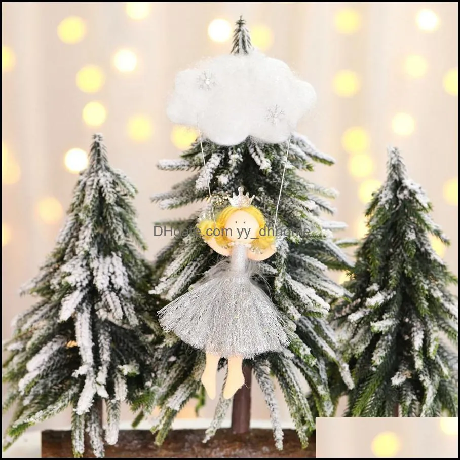 Christmas Crafts Hanging Decoration Angel Cloud Pendants Xmas Tree Ornaments Kid`s Room Decoration Holiday Party Supplies JK1910