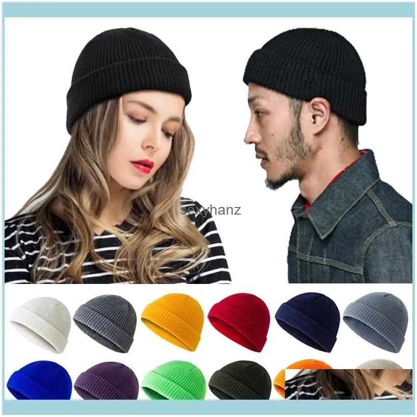 Korean Unisex Pure Colors Knitted Beanie Skullcap Docker Fisherman Brimless Caddice Cap