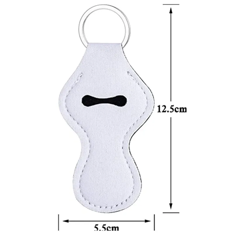 Neoprene Lipstick Keychain Sublimation DIY Chapstick Holder Personal Chapsticks Wrap Key Ring Sleeve Holder Party Favor YFA2901