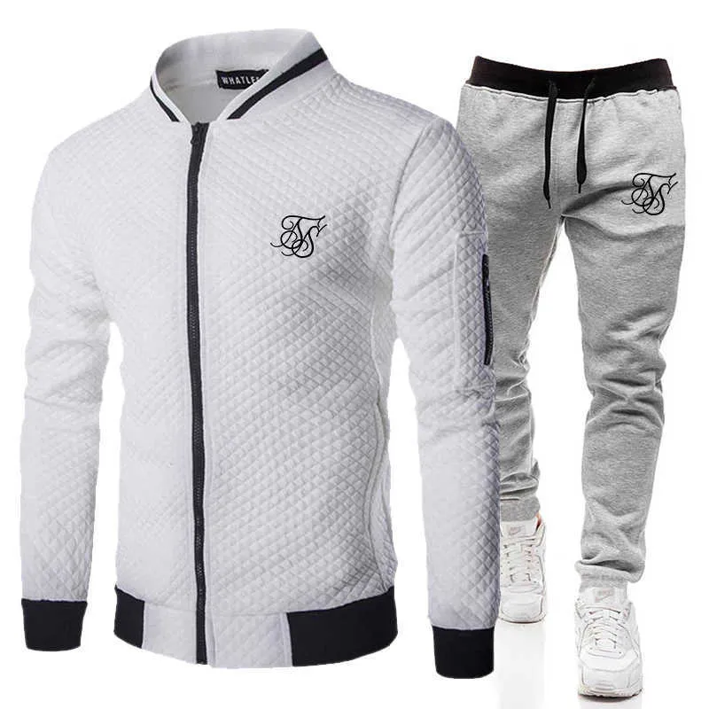 2021 Siksilk New Men's Women's Casal Fashion Moda Hoodie + Sweatpants Terno Candy Cor Pulôver Primavera Outono Must-have Hoodie + 5 x0909