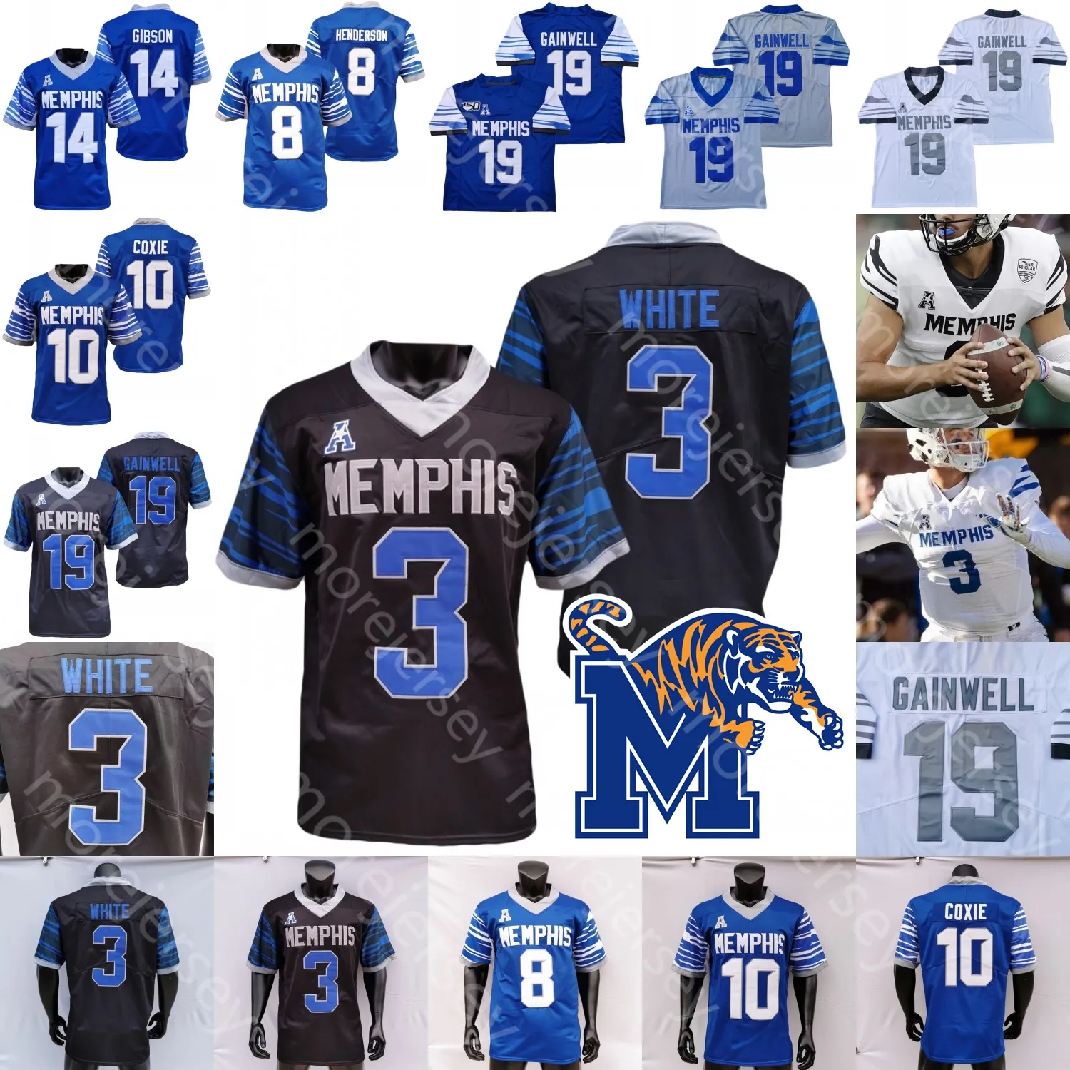 Memphis Tigers Football Jersey College Seth Henigan Jevyon Ducker
