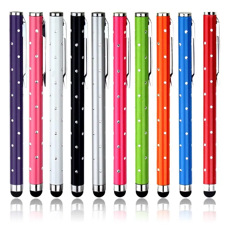 Bling capacitieve touchscreen Pen stylus Clip Design Voor Nokia LG HTC Sony iPad iPod Iphone X 8 7 6 6S Voor Phone Tablet Duurzaam