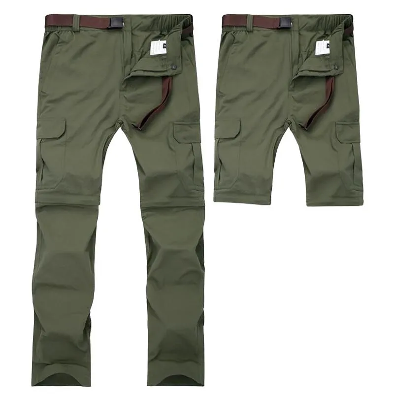 Męskie spodnie Mężczyźni Odpinany Lato Cargo Szybkie Suche Oddychające Męskie Spodnie Joggers Kieszenie Armia Wodoodporna Tactical 7XL