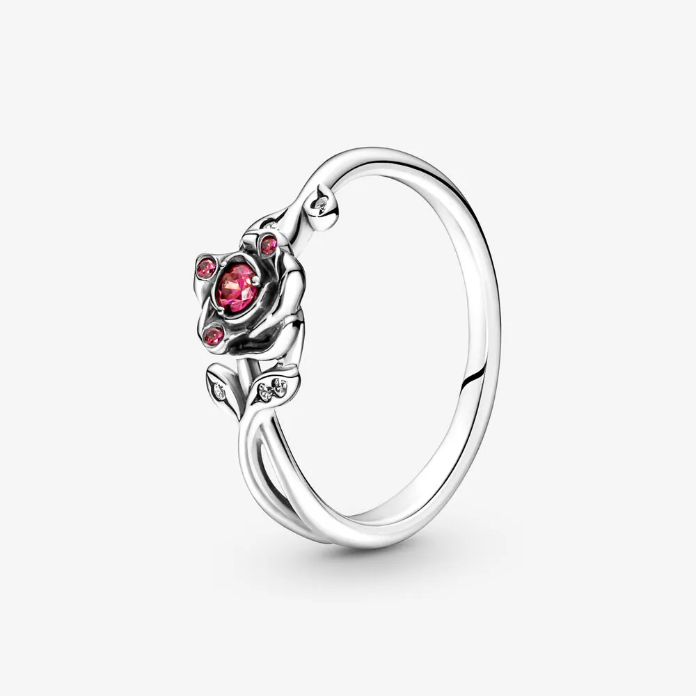 100% 925 Sterling Silver Her Beauty Rose Ring For Women Wedding Engagement Rings Fashion Jewelry Accessories