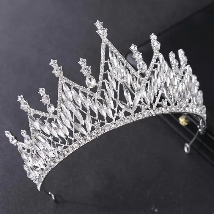 2022 mariée mariage coiffes argent or doux 15 filles portent diadème 15 * 8 cm cristaux strass dame reconstitution historique couronne anniversaire noël halloween luxe