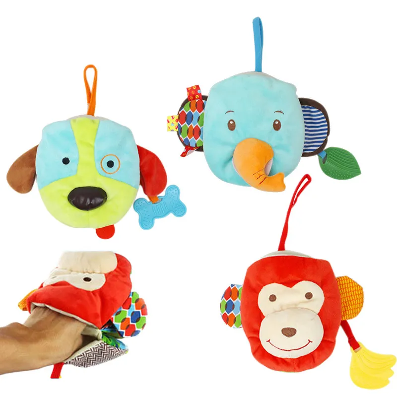 Dier handpop baby's doek speelgoed Moeder en baby interactieve speelgoed comfort schattig