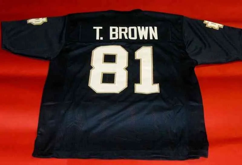 Custom Football Jersey Men Youth Женщины Vintage 81 Tim Brown Редкий Высококольный Размер S-6XL или Любая Имя и Номерные майки