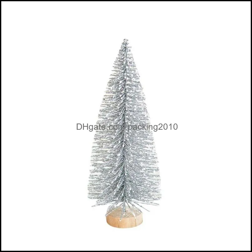 Christmas Decorations Artificial Snow Globe Cute Unique Mini Frosted Bottle Brush Trees Pretty Holiday Party With Wooden Base