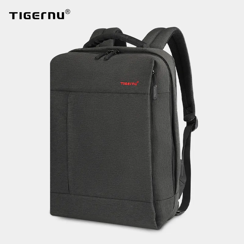 Plecak Mężczyźni i Kobiety Tigernu Marka Slim USB Ładowanie 14 15.6 Cal Laptop Splashoodporne Prosta torba szkolna dla nastolatków