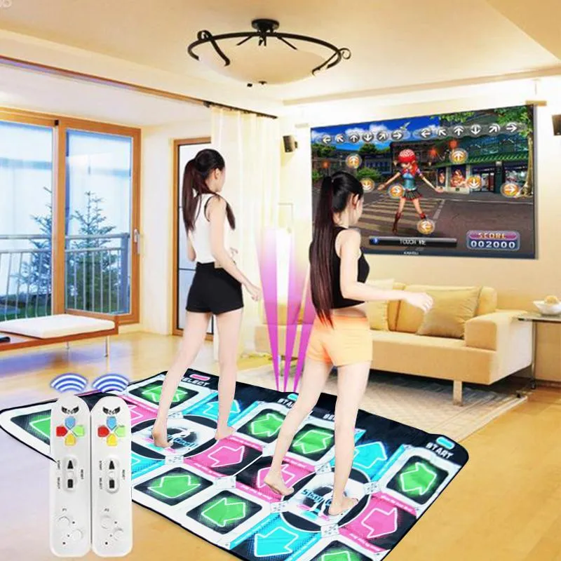 モーションセンサーダンスパッドパッドダブルユーザマット滑り止めステップヨガマットセンスゲームPCテレビ2リモコン＃G3