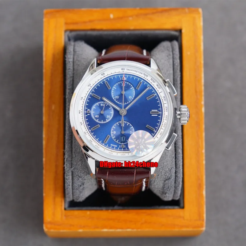 4 Стили Высококачественные часы A13315351C1P2 Premier Chronograph 42 ETA7750 Автоматические мужские часы Синий циферблат Кожаный ремешок Генты наручные часы