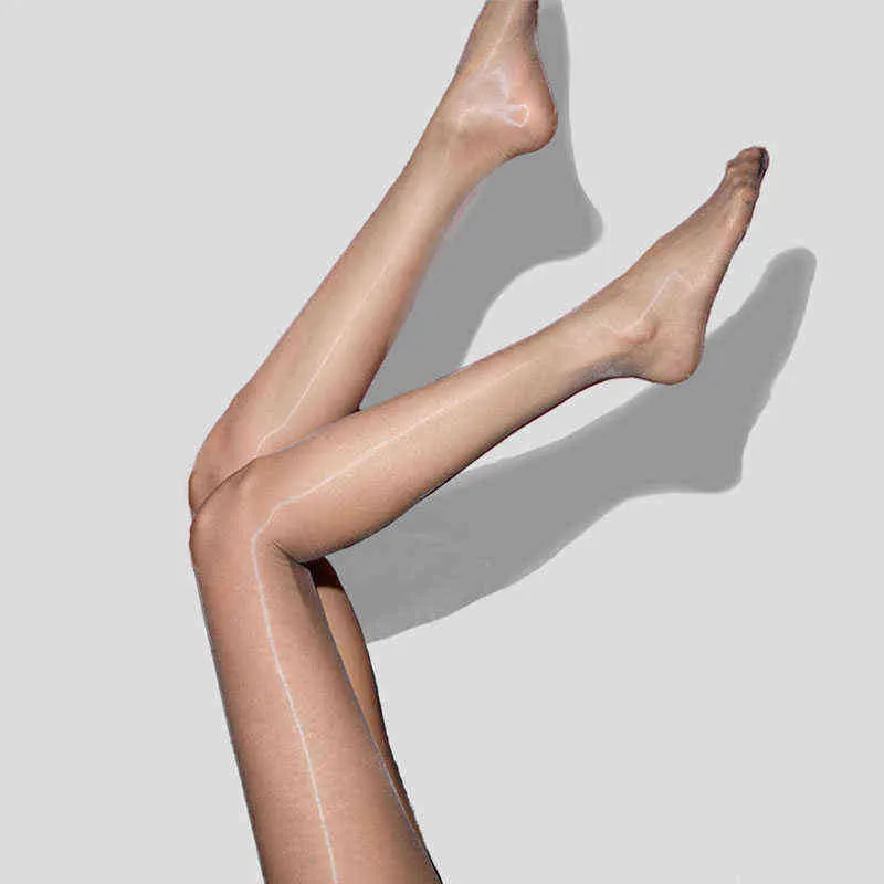 Seamless 360-degree Crotch Tiptoe Transparent Pantyhose Beautiful Legs Pearlescent High Waist Ultra-thin Smooth Large Size Y1130