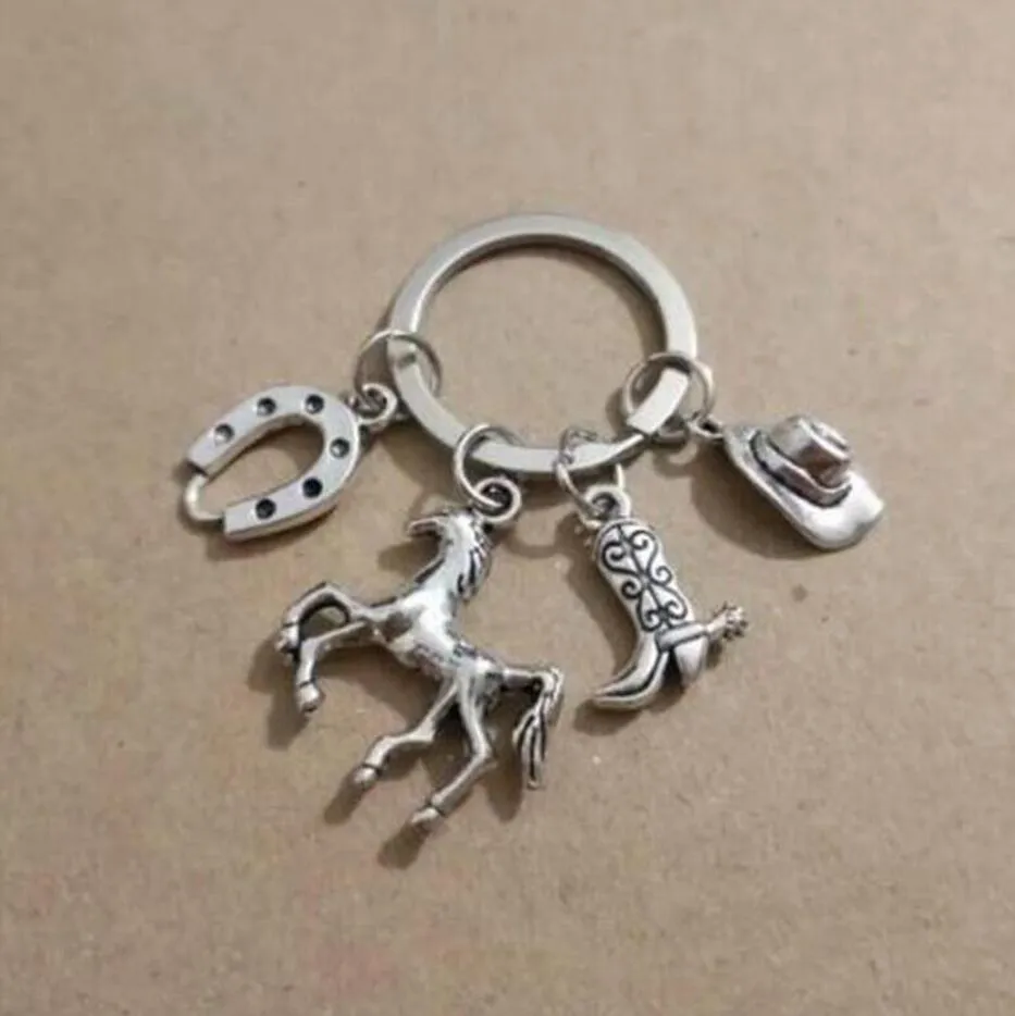 Cowboy Key Rings Western Cowboy Cowboy Boots Cowboy Hat Horse Keychain For Keys Car Bag ...