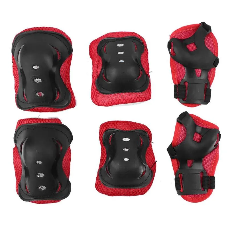 Elleboogknie Pads 6 stks / set Skateboard Ice Roller Skating Beschermende Gear Pols Guard Fietsen Riding Protector voor kinderen