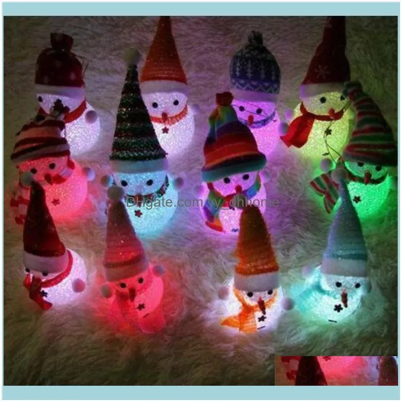 Christmas Snowman Decoration LED Santa Claus Snowman Ornament Christmas Tree Light Hanging Toy Decors Gift1