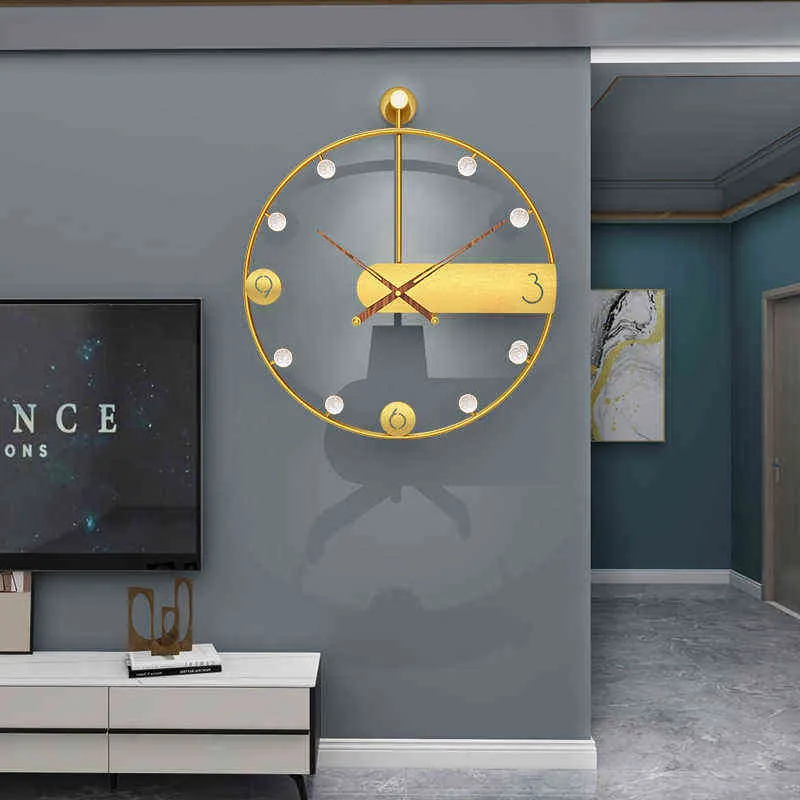 Semplice Orologio da parete creativo Camera da letto nordica di lusso Arte silenziosa Orologio da parete grande Soggiorno Reloj De Pared Decorazione della casa DG50WC H1230