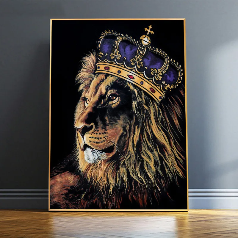 Modern Colorful Lion Canvas Acrylic Prints Wall Art For Living Room ...