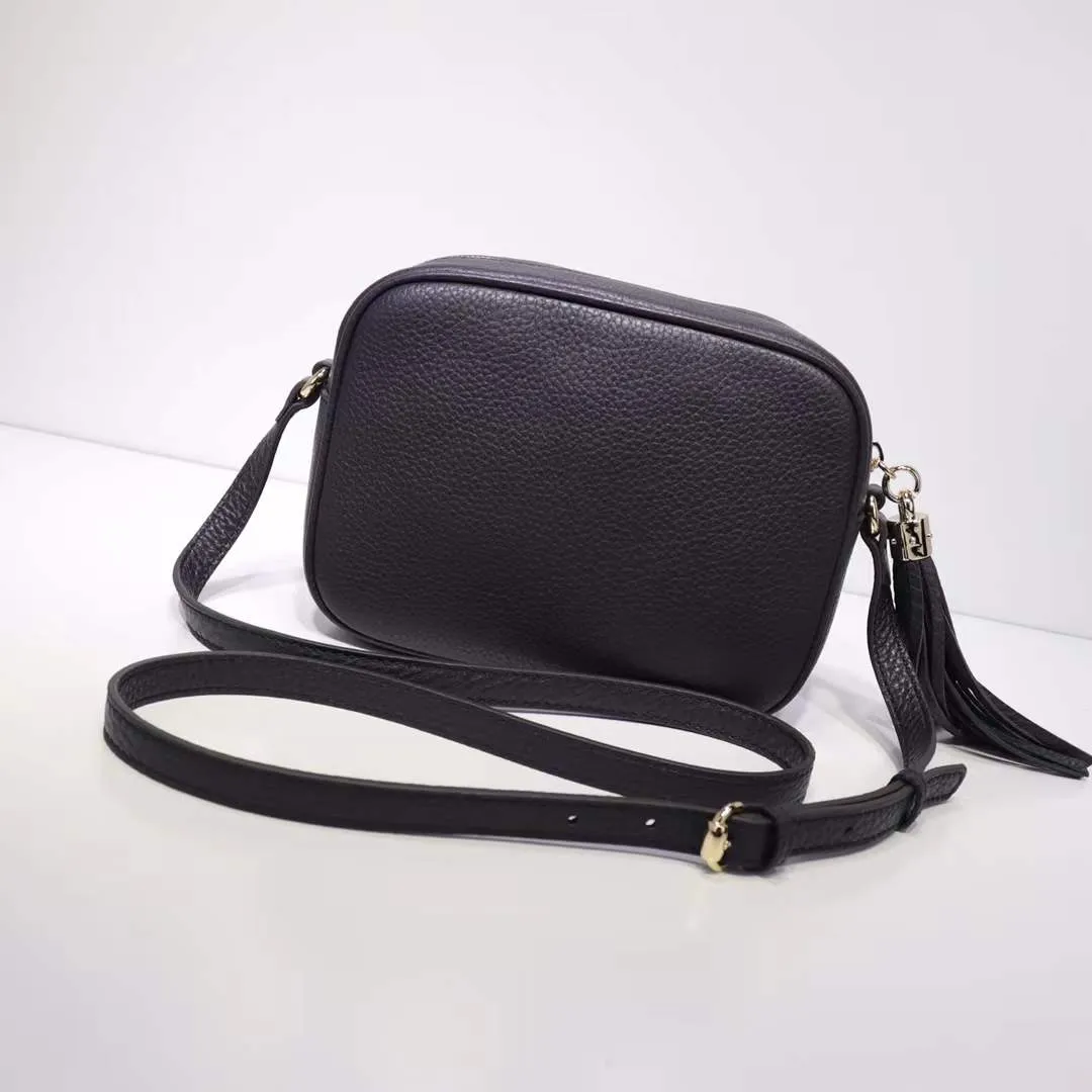 Original högkvalitativ kvinnoväska Modedesigner Lyxiga Handväskor Portmonnäer soho kameraväska Märke Klassisk stil Äkta läder Axelväskor Crossbody-väska 308364