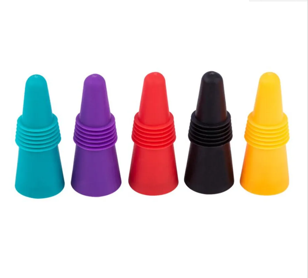 Factory Barware Bar Products Wine Stopper Colorful Silicone + Stainless Steel Outlet Cap, Bottle Cover, Beverage Bottle Stoppers