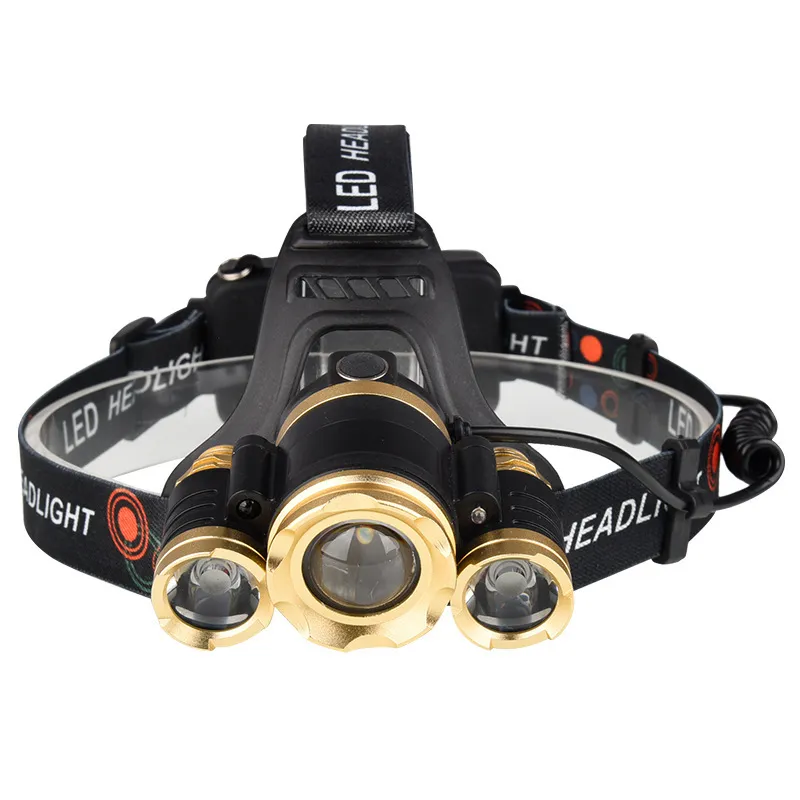 Super Headlamp 12000 Lumens XM-L T6 med AC Car USB-laddare och batterier Stock i USA CA State 407 Y2