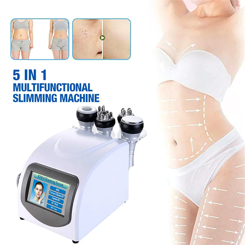 Radio Frequency Bipolar Ultrasonic Cavitation 5in1 Cellulite Removal Slimming Machine Vacuum Loss Weight Beauty Equipme