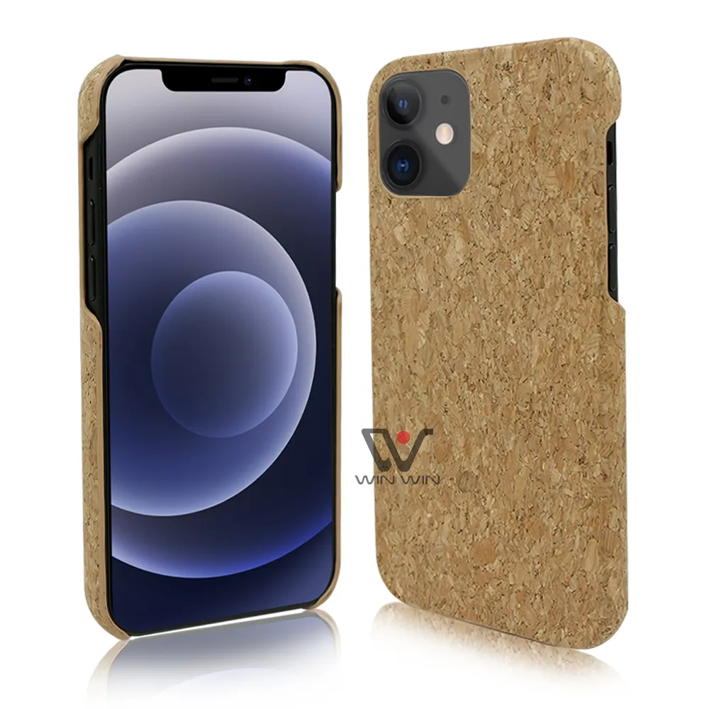 Slim Hardcase Funda protectora de corcho natural Fundas para teléfonos móviles Diseño de parachoques a prueba de golpes Protector trasero Nature Phonecase Shell para iPhone Plus 11 12 Pro Max Xs