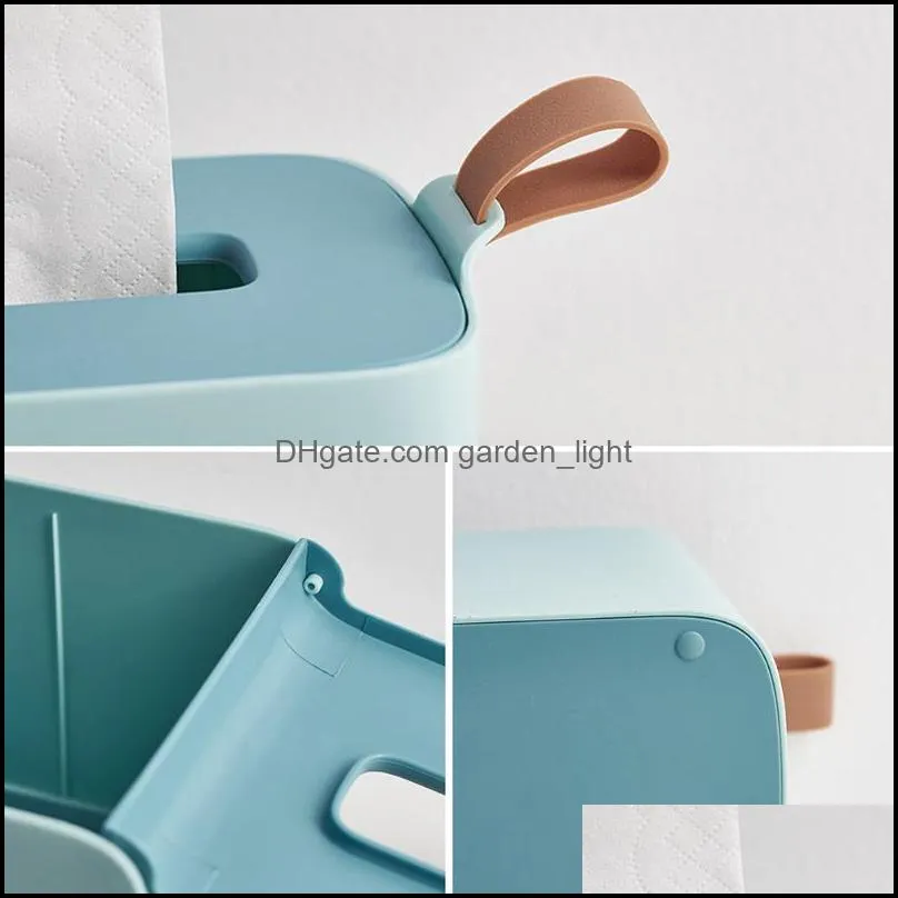 Tissue Boxes & Napkins Nordic Style Plastic Box Paper Towel Case Holder Car Home Table Decor Organizer Household Supplies Napkin