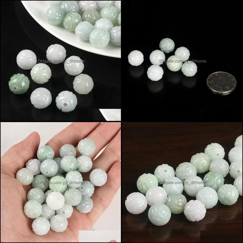 15PCS Natural Grade A Jade (Jadeite) Carved Beads / Size:13.5mm L (Wholesale)