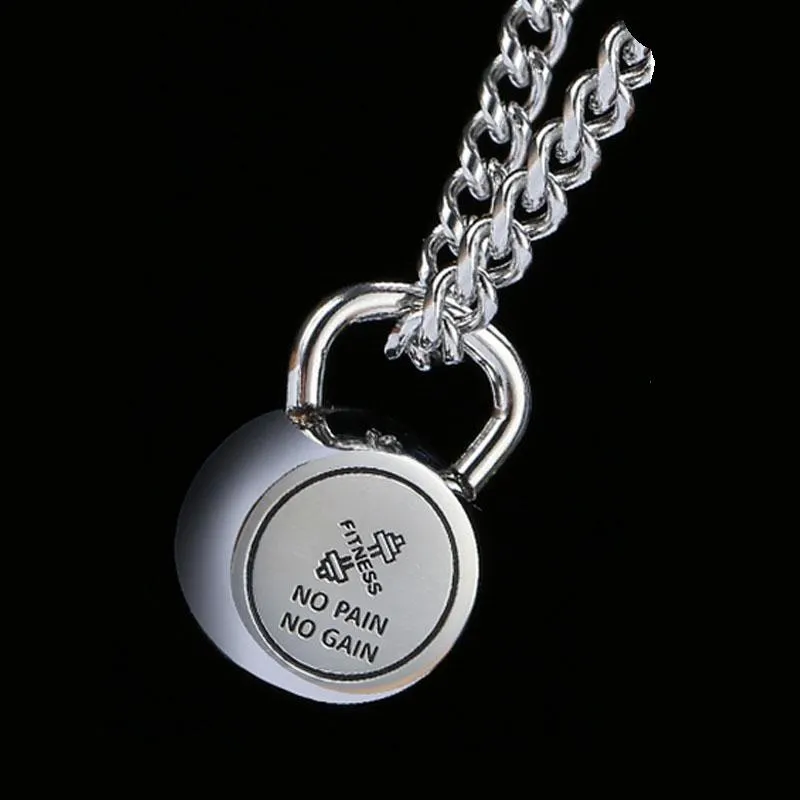 Pendant Necklaces Necklace Men Fitness Kettlebell Pendants Stainless Steel Chain Jewelry For Neck Hip Hop Simple Women Wholesale
