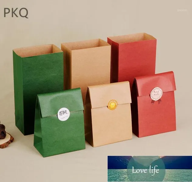 Gift Wrap 20PCS 18*7.5*32cm Red/Green/Brown Paper Packaging Pouch Candy Cookies Storage Bag Stand Up Kraft Bag1 Factory price expert design Quality Latest Style