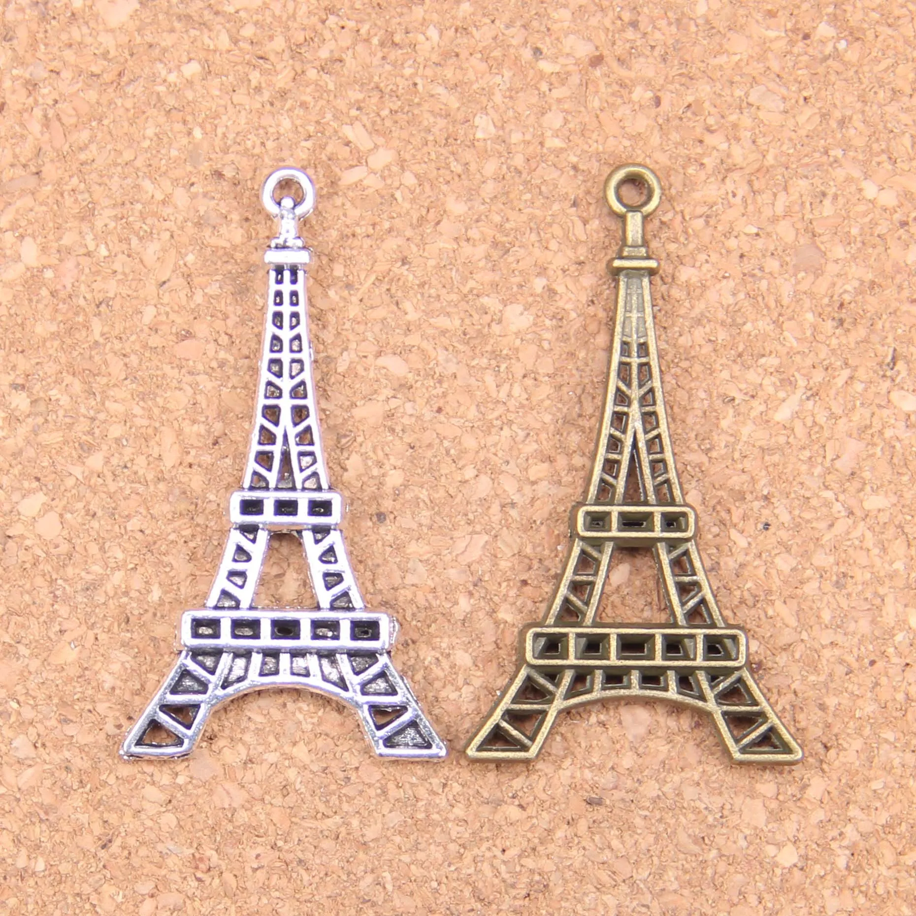 43 Stück Antik Silber vergoldet Bronze vergoldet Eiffelturm Paris Charms Anhänger DIY Halskette Armband Armreif Erkenntnisse 44 * 24 mm