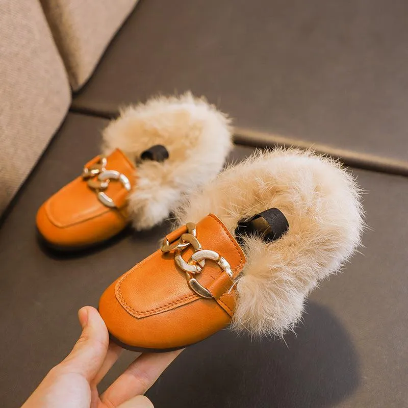 Kids sales fur loafers