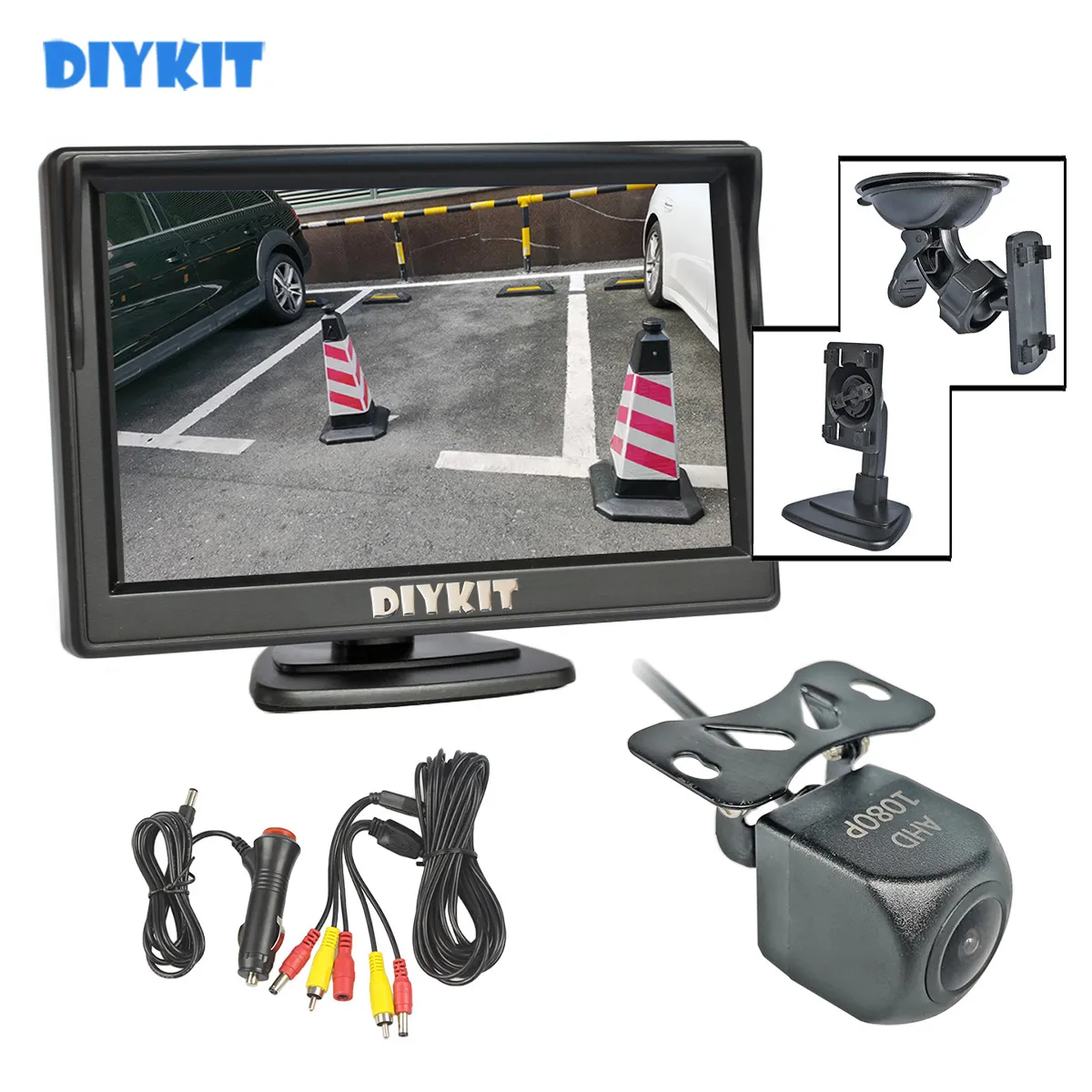 DIYKIT 5 "AHD Auto Monitor 1920x1080P HD 170 graden Starlight Night Vision back-up camera voertuig achteruit voor auto SUV MPV RV