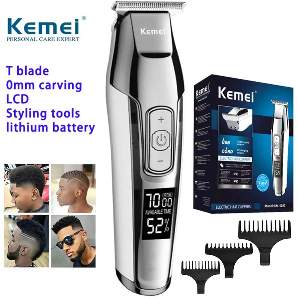 Kemei KM 5027 Tagliacapelli Tagliacapelli Professionale Senza Fili Uomo  Barba Taglierina Elettrica Macchina Tagliare I Capelli A Testa Di Olio Alta  Qualità Da 22,09 €