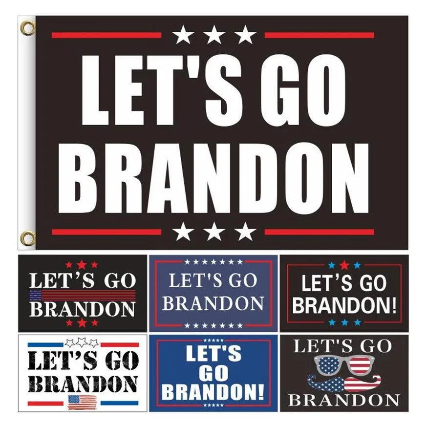 Johnin 2024 Nieuwe Let's Go Brandon Trump Election Flag Dubbelzijdige Presidentiële vlaggen 150 * 90cm Wholesale DHL