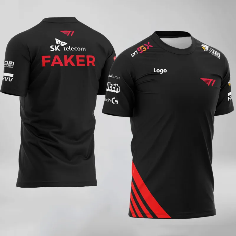 Новый T1 Team LPL IG RNG TES Мы FPX Miss Miss Squt Jersey LOL Электронная спортивная Формальная футболка с короткими рукавами