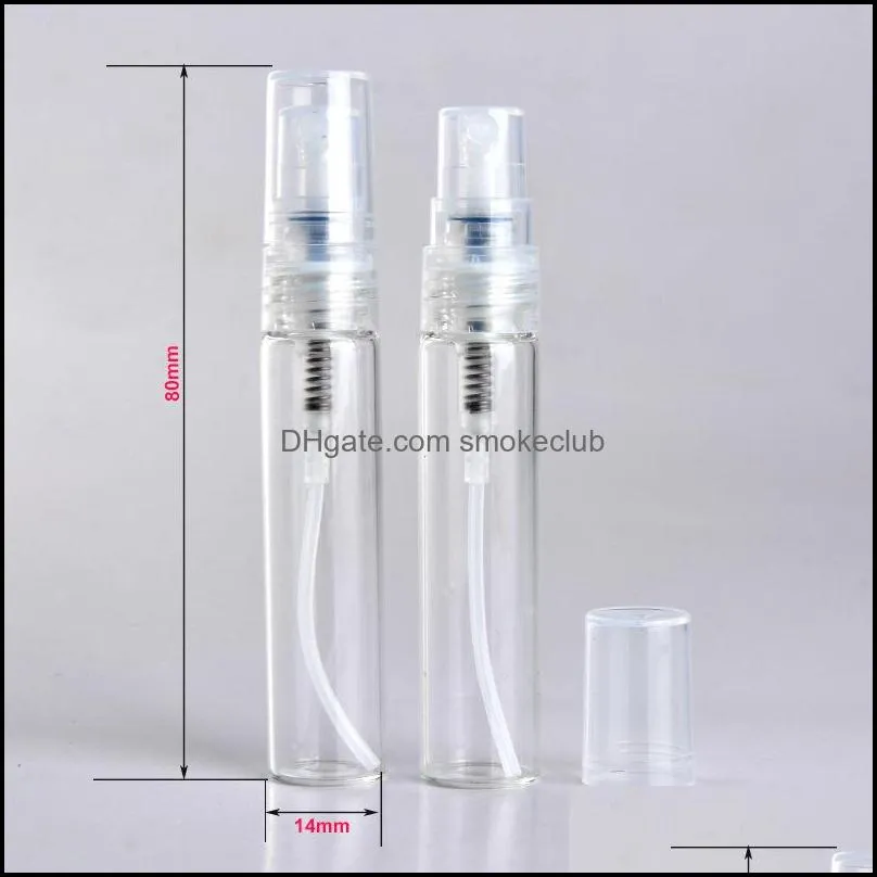 5ML Clear Mini Perfume Glass Bottle Empty Cosmetics Bottle Sample Test Tube Thin Glass Vials Small Spray Bottle toxic free and safe V5
