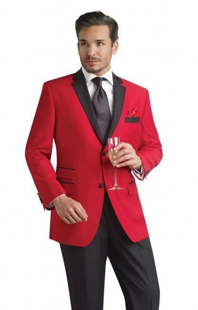 Belle robe de soirée rouge pour hommes, costume de Toast, 2 pièces, Tuxedos de marié, vêtements de bal de fête (veste + pantalon + ceinture + cravate), OK:652