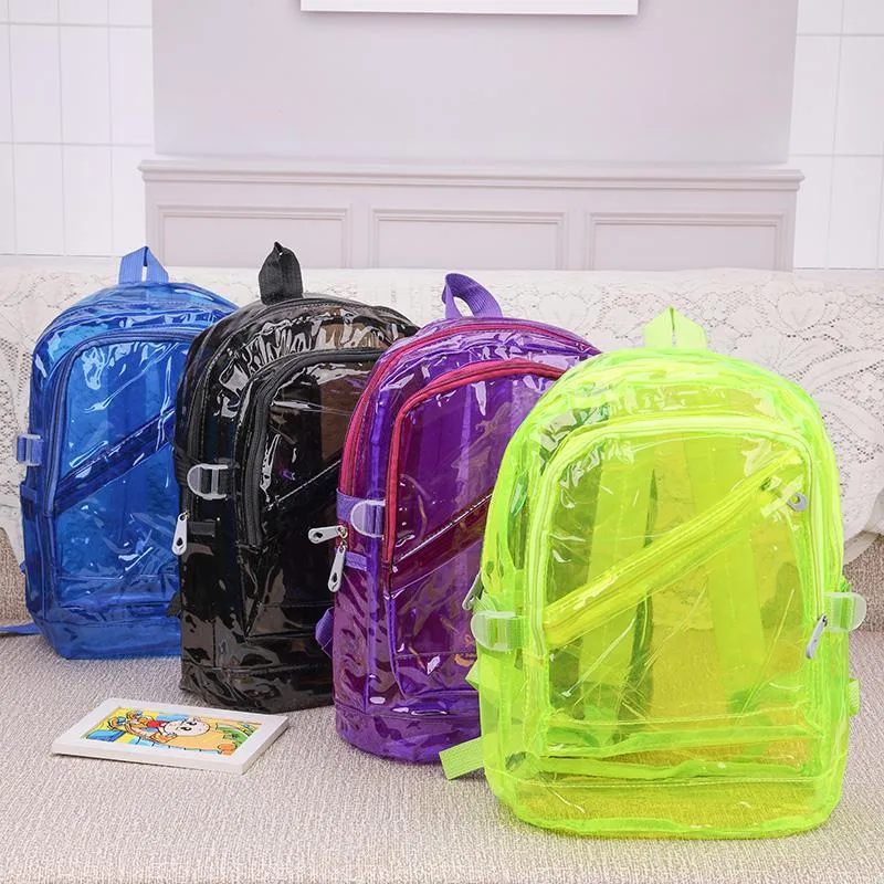 Zaino Cool PVC Zaini Trasparenti Trasparente Borsa Da Scuola Solid