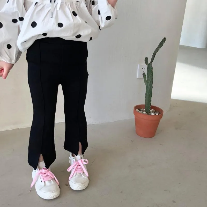 여자 바지 바지 2021 봄 아이 스트레칭 로마 스타일 레깅스 유아 아기 면화 바지 1-8Y 어린이 패션 옷 흰색 검정