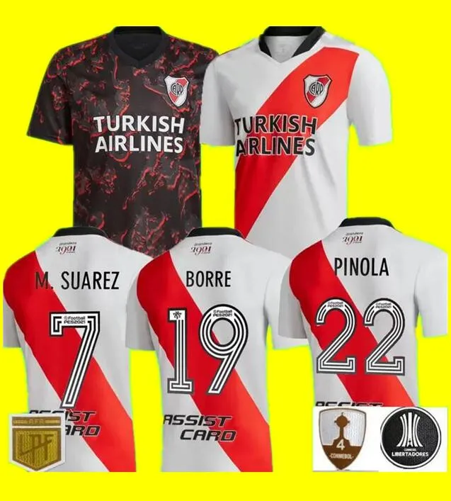 21 22 River Plate Soccer Jerseys 120-årsjubileum M.Suarez J.Alvarez Carrascal Away Fotboll Pratto Perez de la Cruz Borre Shirts Man Kids Kit 21/22 Camiseta Carp Tops