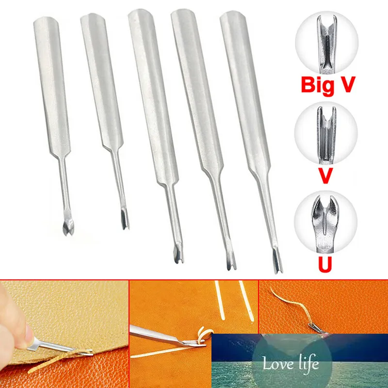 5 pcs Professional Borda De Couro Groover Skiving Tool Set Stitching Cutting Costura Costura De Costura De Couro De Couro Grover Craft