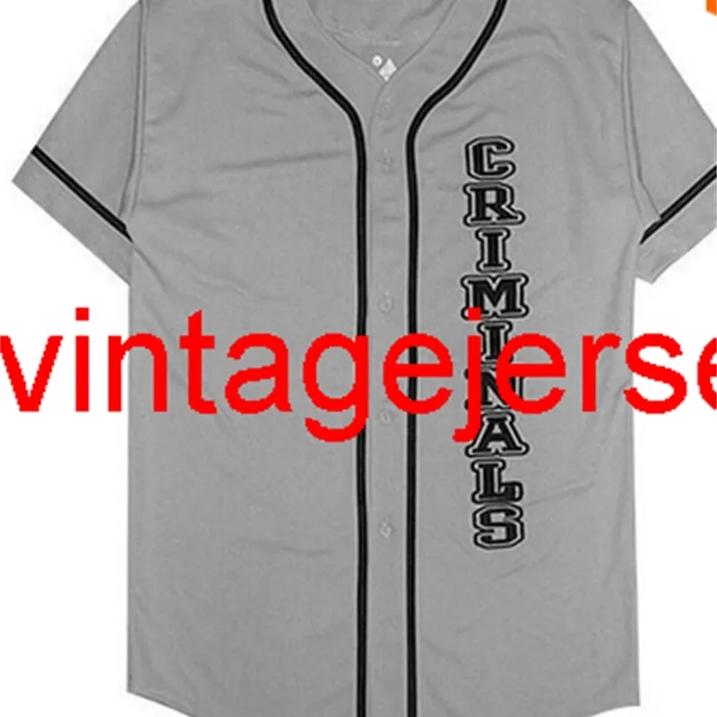 Criminals Baseball Jersey United #25 Gray Vintage 100% zszyty niestandardowe koszulki baseballowe