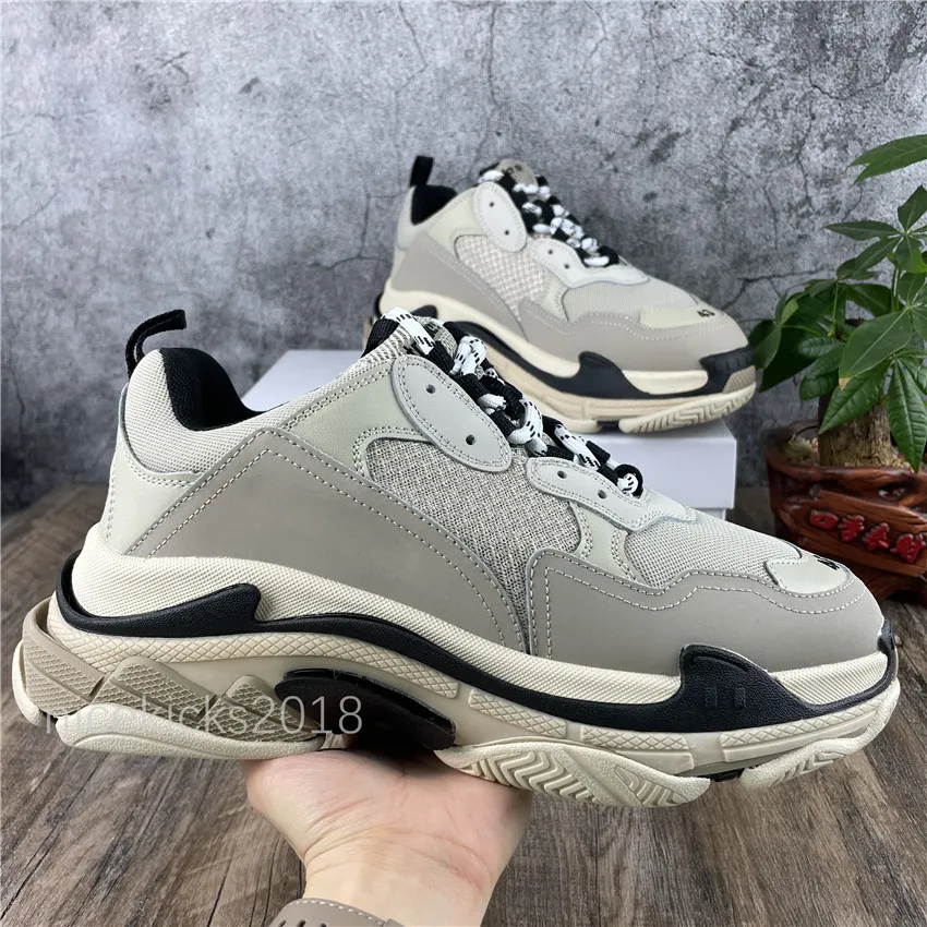 Casual Lace Up Triple S Sneakers Breathable Mesh Sport Shoes for Men and Women