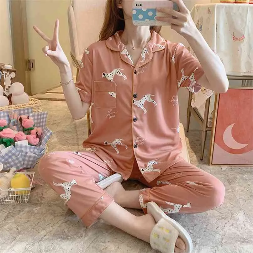 2 Pack Women's Pajama Sets - Short Sleeve Top & Long Pants, Soft Sleepwear, S-XXXL - View #5